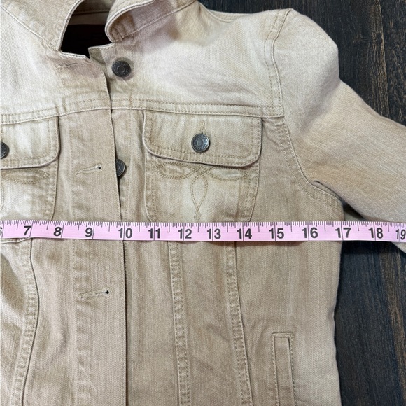 LRL Lauren Jeans Co Cream Denim Trucker Jean Jacket Size S - Picture 9 of 10